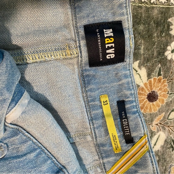 Maeve Anthropologie ‘The Colette’ Multicolor Floral Wide-Leg Crop Jeans Size 33 - Picture 10 of 11